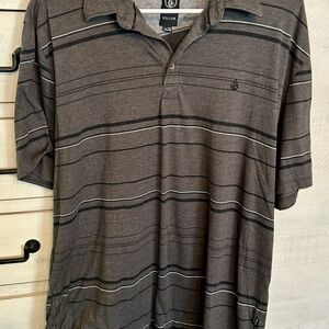 Men’s Volcom Gray Striped Shirt